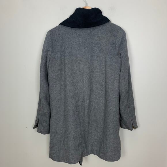 Tobi Anabel Wool Blend Coat Jacket Poncho Side Asymmetrical Zip Grey Black S - Picture 4 of 8